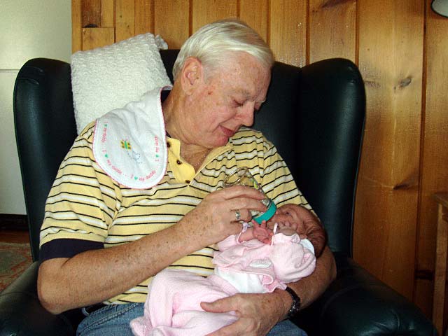 Papa feeding Shannon